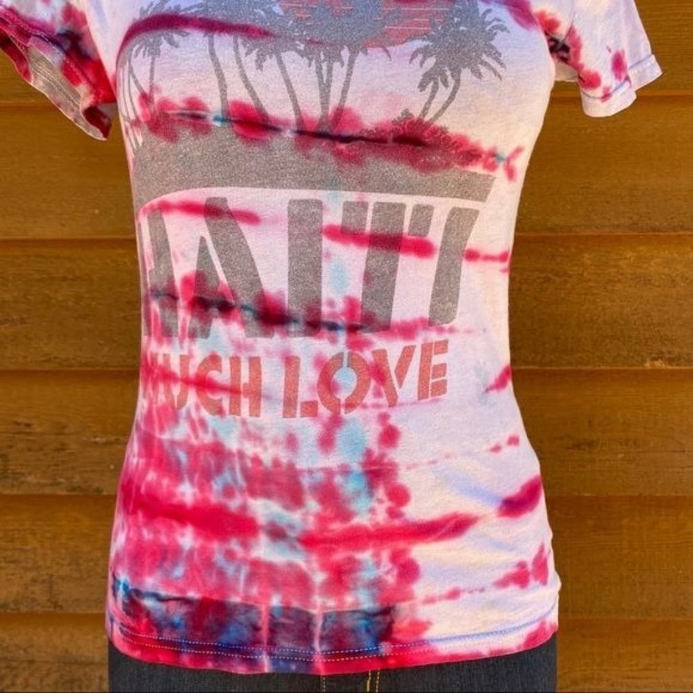 Vintage Vantage Haiti Much Love Custom Tie Dye Shirt Size S - Picture 6 of 11
